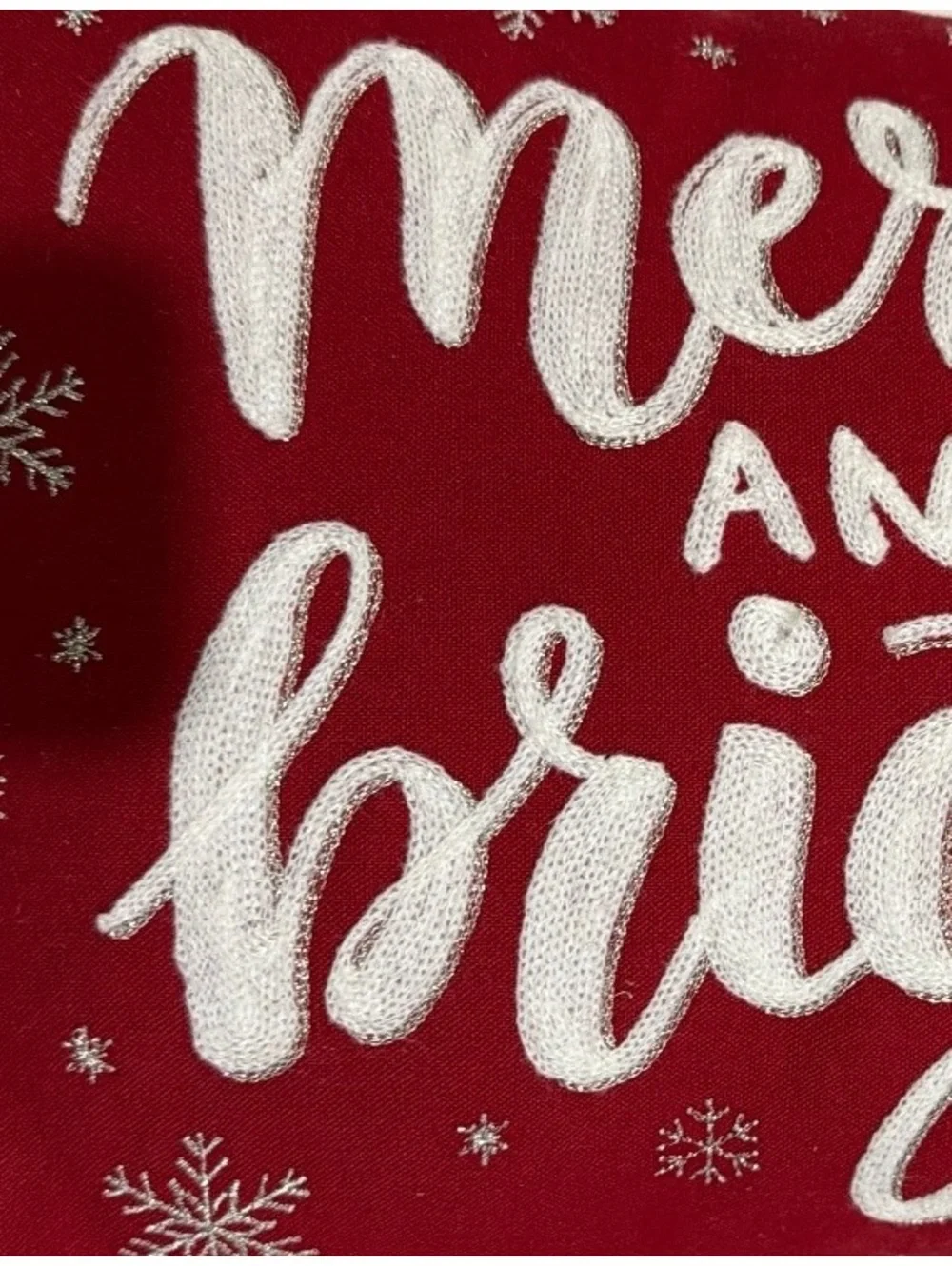 Merry and Bright Holiday Decorative Throw Pillow 14x20 inches